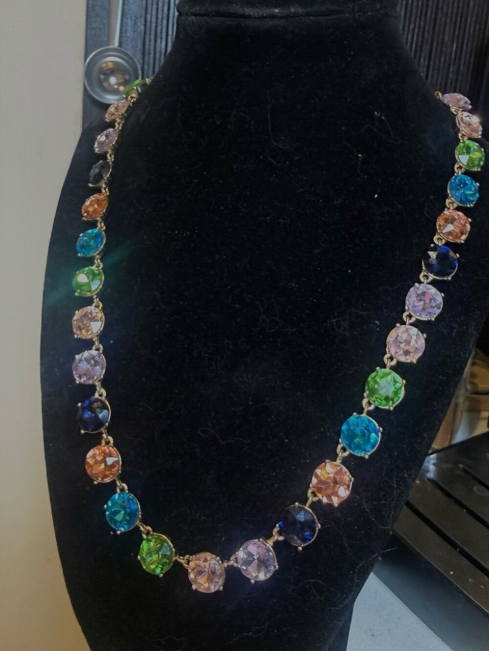 Banana Republic Gold Color Multi-Color Stone Necklace